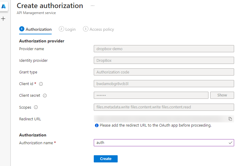 Create an Authorization