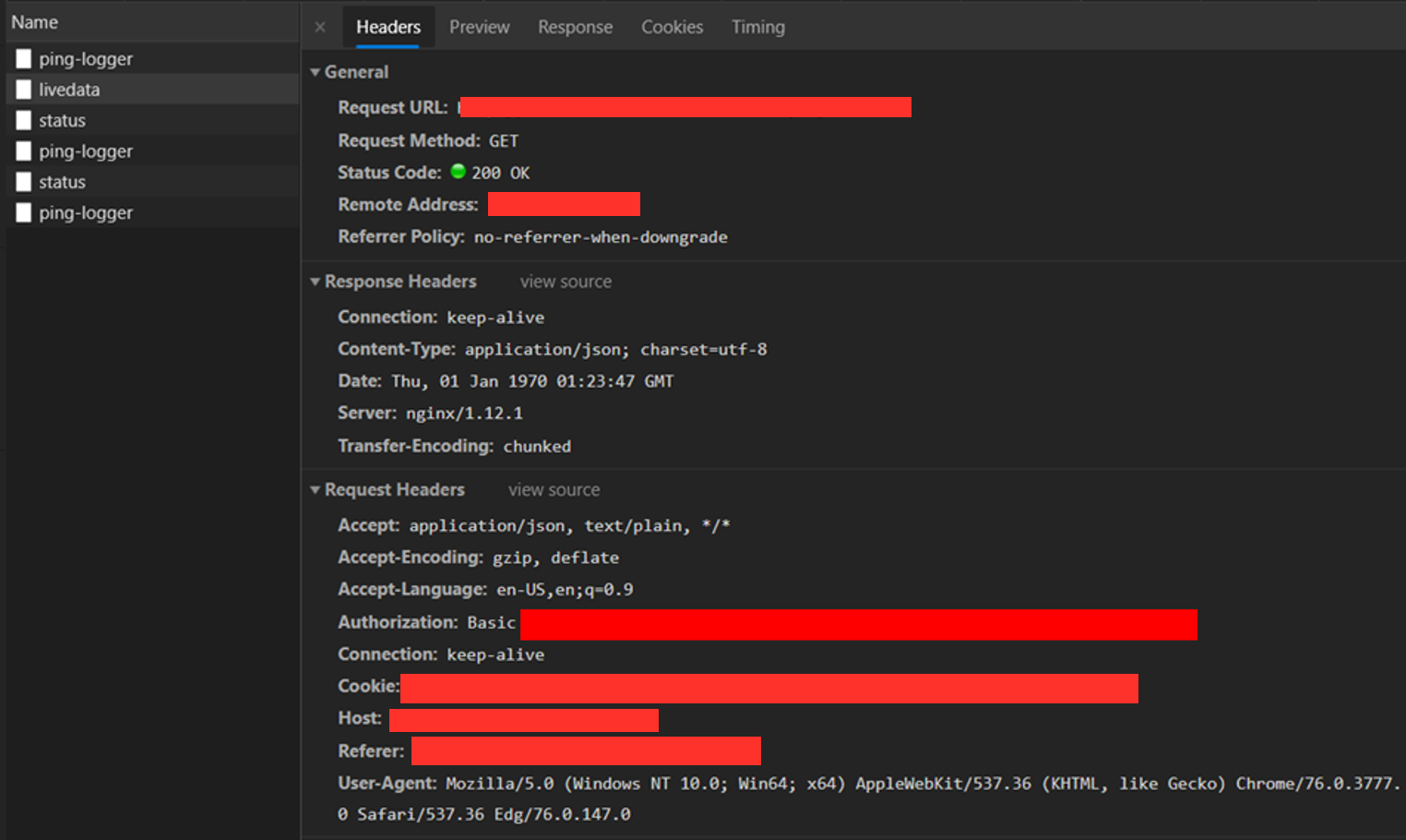 Finding network requests