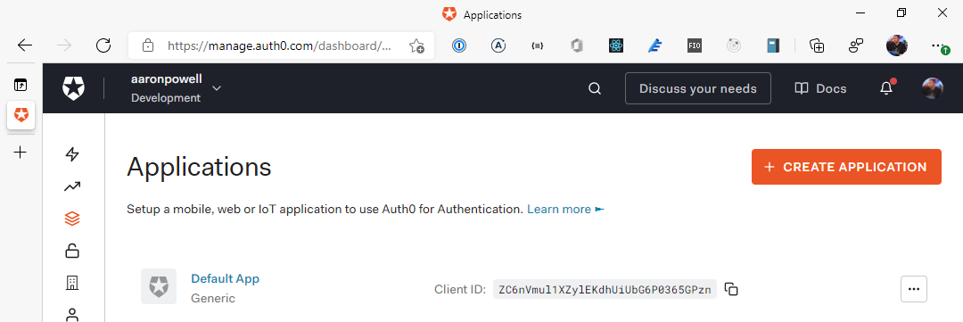 Manage Auth0 Applications