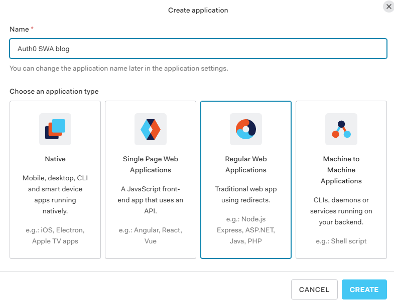 Create an application